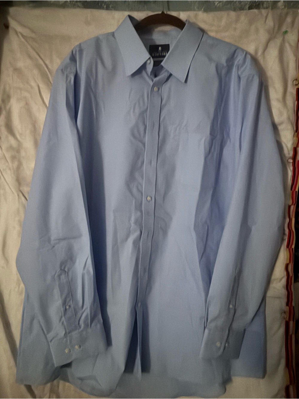 NWT Stafford Performance Super Shirt Blue Dress Shirt Men’s 18 36/37